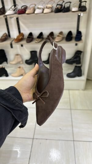 Ballerina Lazo Marrón Suede