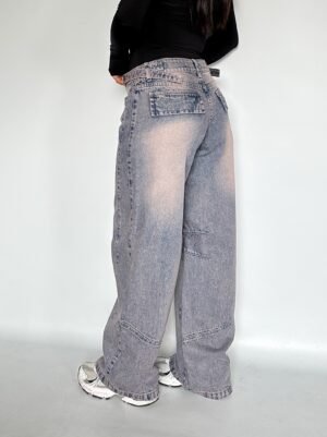 Barrel Jeans Regulador Lavado Rosa