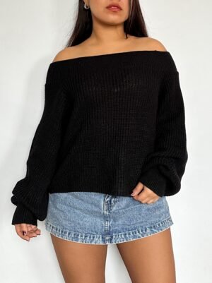 Chompa Off Shoulder Ruth Negro