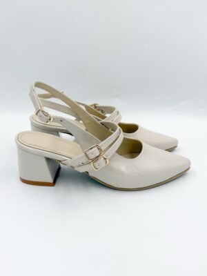 Estiletos Gwen Hueso Charol