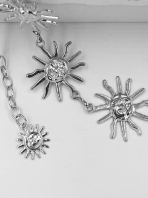 Correa de Cadenas Plateado Sol Carita