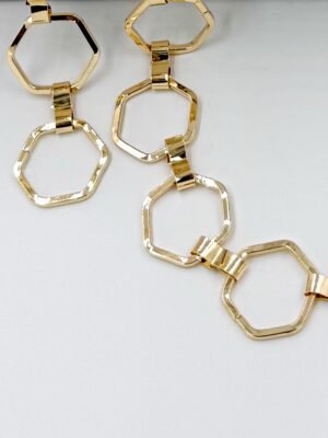 Correa de Cadenas Dorado Hexágono