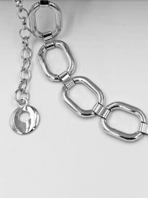 Correa de Cadenas Plateado Óvalos
