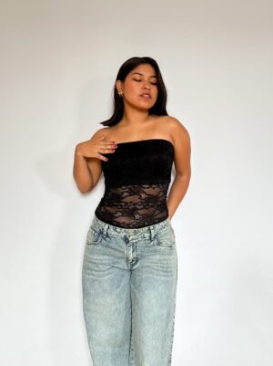 Top Encaje Lina Negro