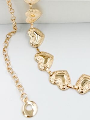 Correa de Cadenas Dorado Corazones