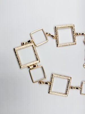 Correa de Cadenas Cuadrado Asimétrico Dorado