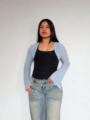 Manguitas Mesh Celeste