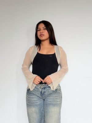 Manguitas Mesh Beige