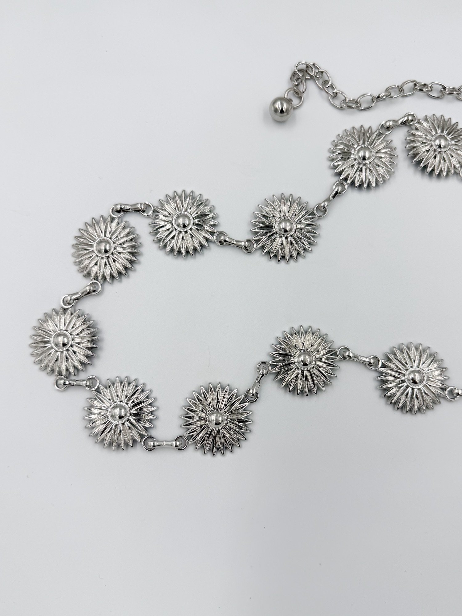 Correa de Cadenas Flor Plateado