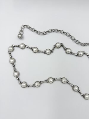 Correa de Cadenas Perlado Plateado
