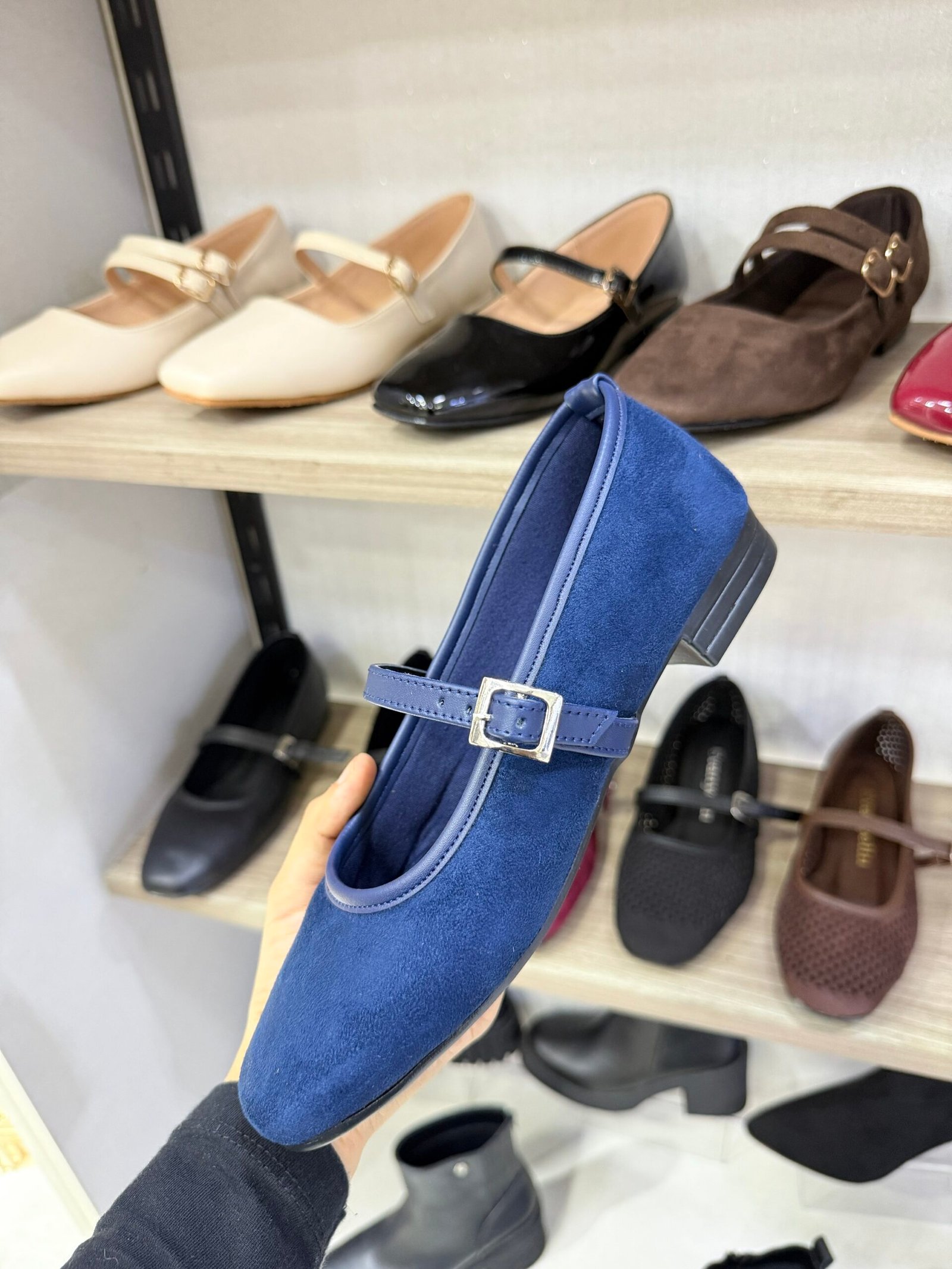 Ballerina Eva Azul Suede