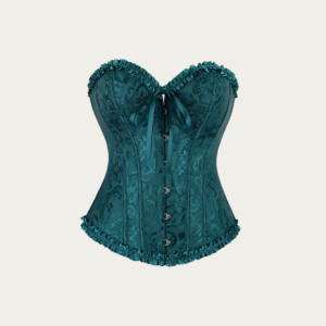 Corset Victoriano Verde Oscuro Broche
